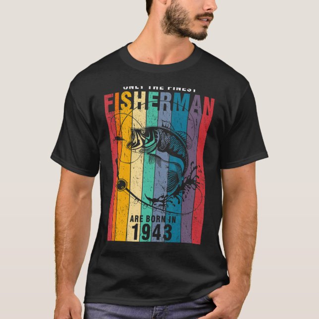 T-shirt Pêche 1943 79e anniversaire 96 ans Pêcheur (Devant)