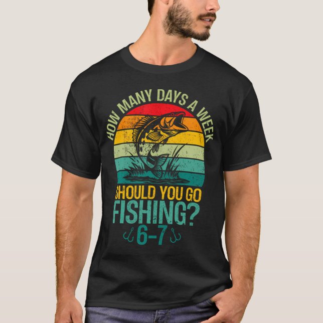 T-shirt Pêche 6 Jours Par Semaine (Devant)