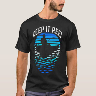 T-shirt Pêche à garder la pêche rétro coucher de soleil dr