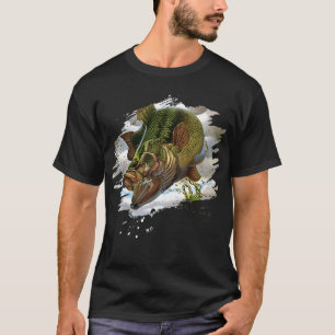 T-shirt Pêche à la bass à grande bouche pour hommes Chasse