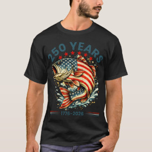 T-shirt Pêche à la basse patriotique 250 ans drapeau USA v