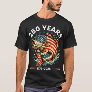 T-shirt Pêche à la basse patriotique 250 ans drapeau USA v