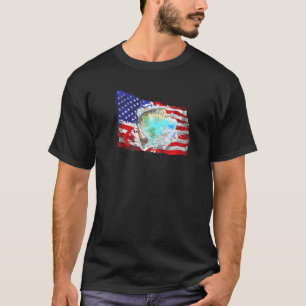 T-shirt Pêche à la basse USA Drapeau Américain Patriotique