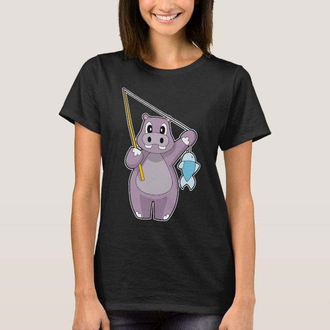 T-shirt Pêche à la baudroie hippopotame (Devant)