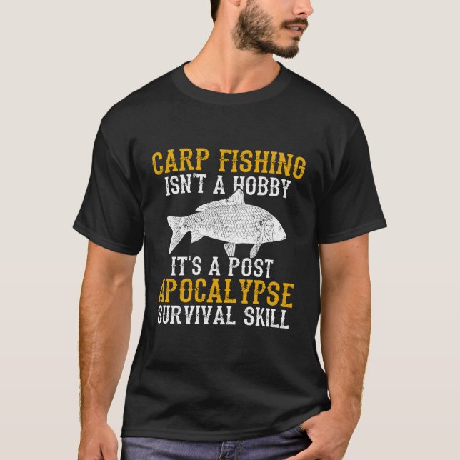 T-shirt Pêche à la carpe Surviving Fisher Fisherman Cadeau (Devant)