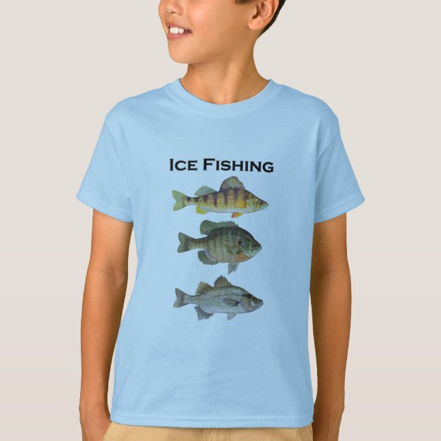 T-shirt Pêche à la glace Poisson panique (Devant)