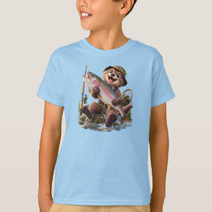 T-shirt Pêche à la loutre mignonne – Drôle de grosse prise