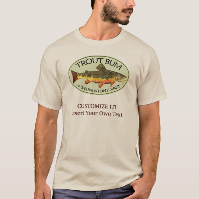 T-shirt Pêche à la mouche à la truite broyée (Devant)