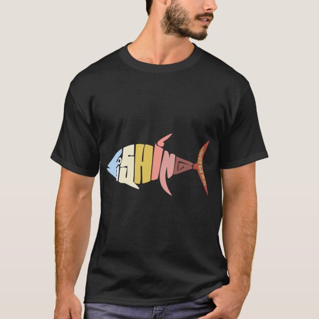 T-shirt Pêche à la mouche au coucher du soleil (Devant)