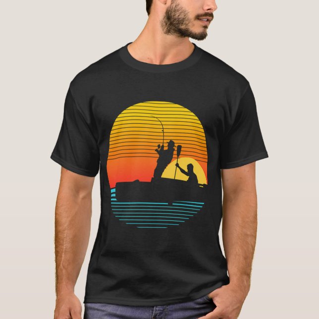 T-shirt Pêche à la mouche au coucher du soleil (Devant)