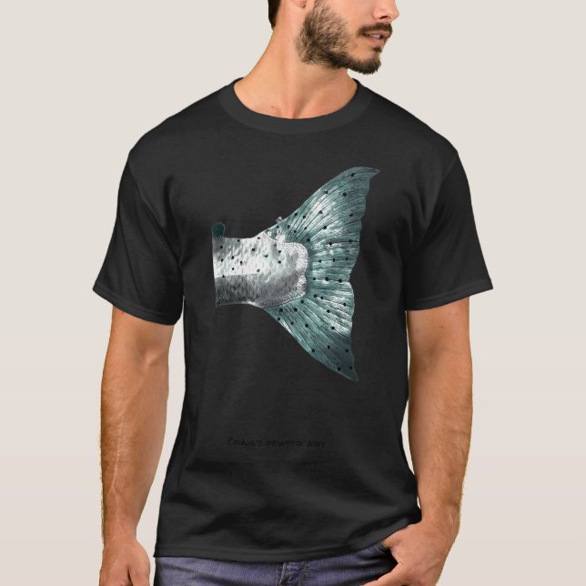 T-shirt Pêche à la mouche de la truite de mer queue  (Devant)