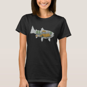 T-shirt Pêche à la mouche de la truite Nature Extérieur Pê