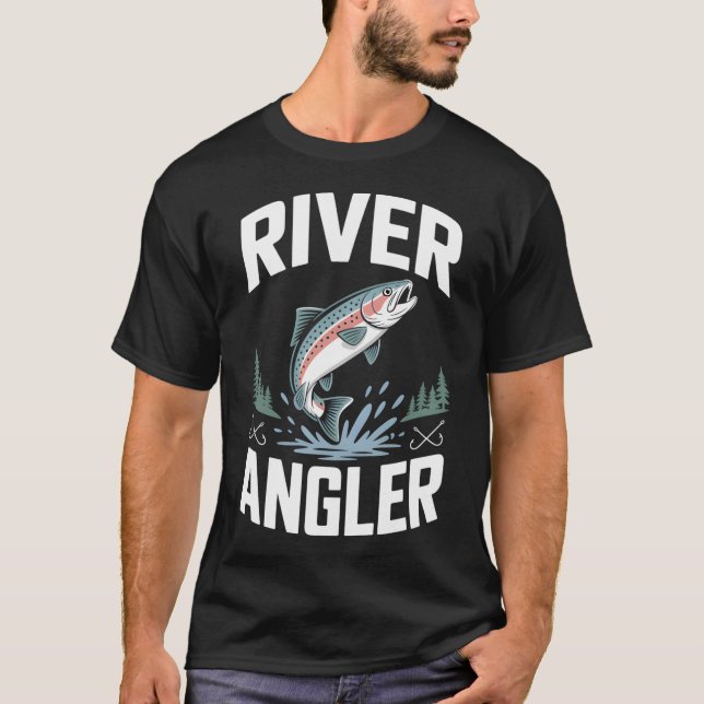T-shirt Pêche à la mouche en rivière (Devant)