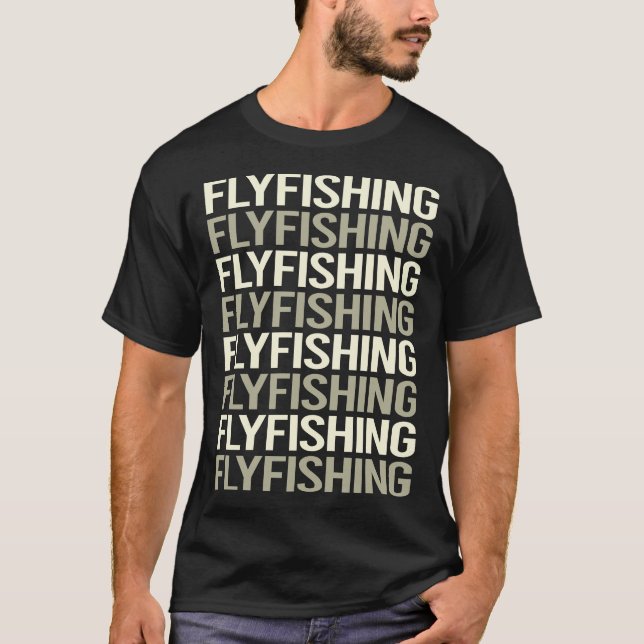 T-shirt Pêche à la mouche en texte blanc (Devant)