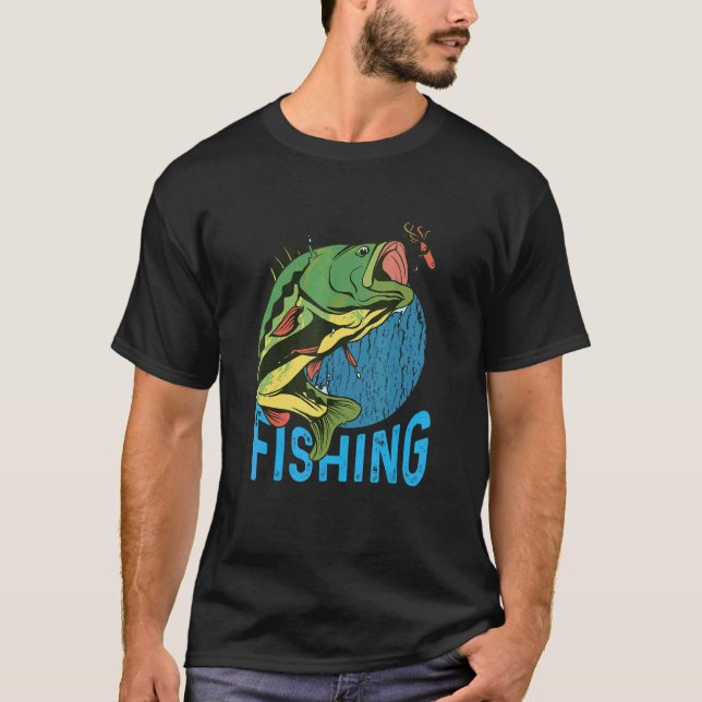 T-shirt Pêche à la mouche Perche Poisson une perche à peu  (Devant)