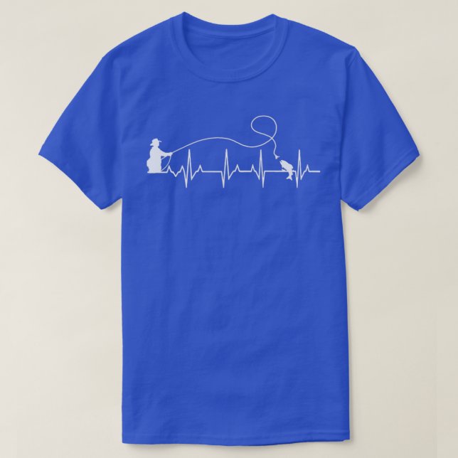 T-shirt Pêche à la mouche Poisson à battement de coeur EKG (Design devant)