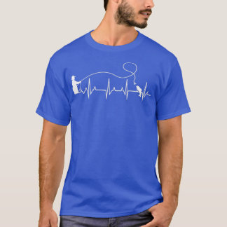 T-shirt Pêche à la mouche Poisson à battement de coeur EKG
