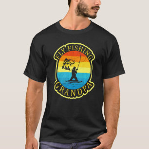 T-shirt Pêche à la mouche pour hommes Grand-père Pêcheur P