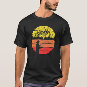 T-shirt Pêche à la mouche pour hommes vintage rétro pêcheu