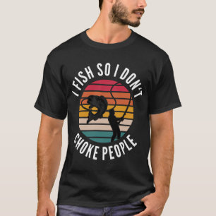 T-shirt Pêche à la mouche Rétro Coucher de soleil Drôle d'