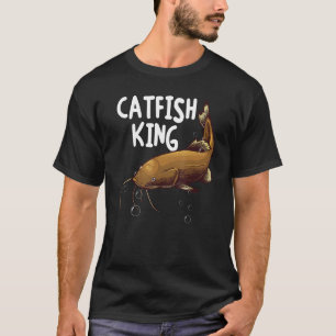 T-shirt Pêche à la pêche Hommes Papa Catfish King Pêcheurs