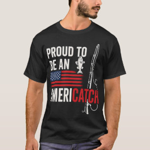 T-shirt Pêche à la perche au drapeau américain Patriote US