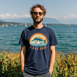 T-shirt Pêche à la perche du lac Érié du lever au coucher