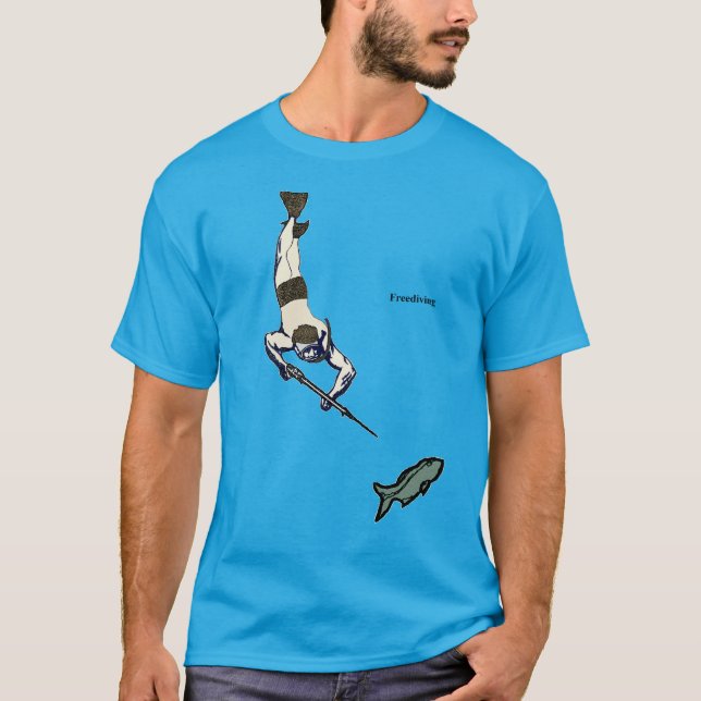 T-shirt Pêche à la Speed Freediving Diver avec Speargun &  (Devant)