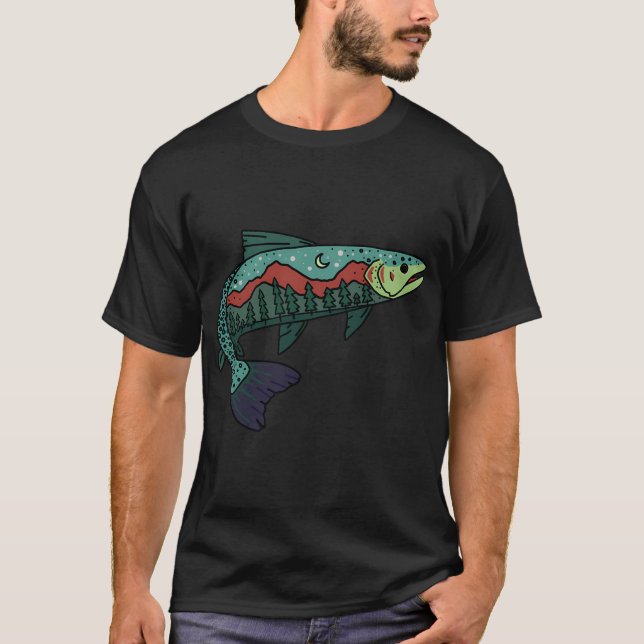 T-shirt Pêche à la truite - conception de poisson (Devant)