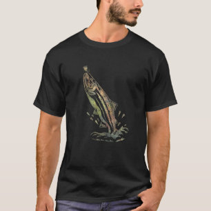 T-shirt Pêche à la truite vintage Pêcheur en détresse papa