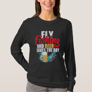 T-shirt Pêche À La Volée Et La Bière Sauve La Journée Pêch