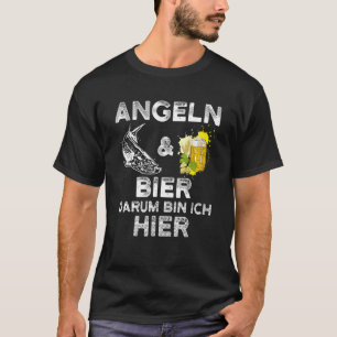 T-shirt Pêche À L'Alcool Pêche Et Bière Darum Bin Ich Hi