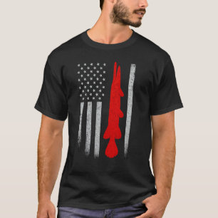 T-shirt Pêche à l'alligator Gar Design de drapeau américai