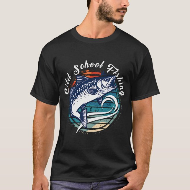 T-shirt Pêche à l'ancienne - Conception de saut de truite  (Devant)