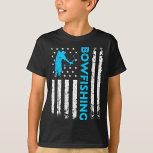 T-shirt Pêche à l'arc Drapeau américain Pêche vintage Chas