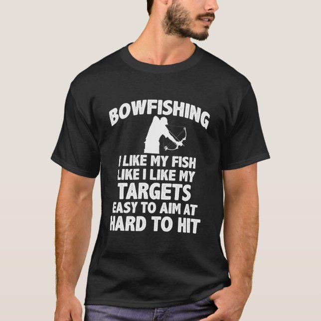 T-shirt Pêche à l'arc J'aime mon poisson comme j'aime mes  (Devant)