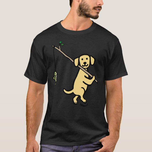 T-shirt Pêche à l'extraction au Labrador jaune (Devant)