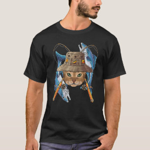 T-shirt Pêche Abyssinien Pêcheur Extérieur Chat Mignon Fly