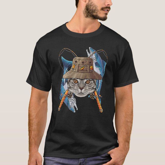 T-shirt Pêche Américain Shorthair Extérieur Pêcheur Chat F (Devant)
