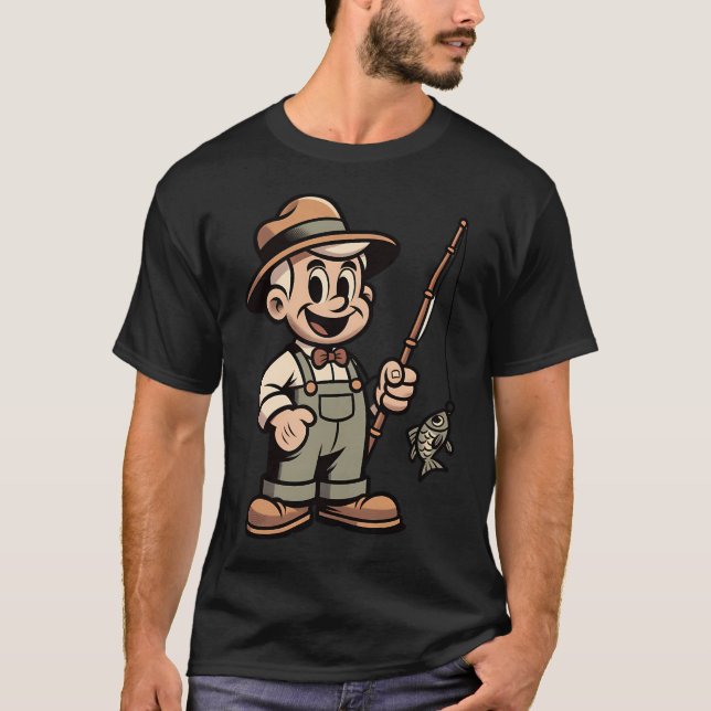 T-shirt Pêche au bar rayé  (Devant)