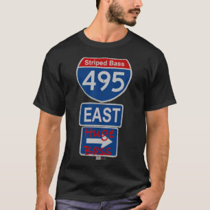 T-shirt pêche au bar rayé Long Island expressway 495