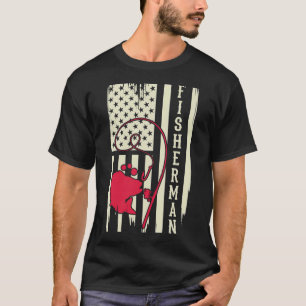 T-shirt Pêche au bass Camo américain Drapeau USA pour pêch