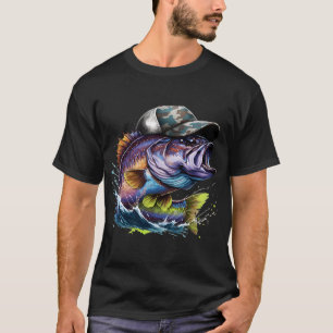 T-shirt Pêche au bass, chasse, pêche drôle, pêche en lac