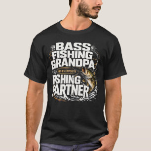 T-shirt Pêche au bass Papy Partenaire de pêche préféré 
