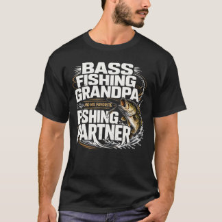 T-shirt Pêche au bass Papy Partenaire de pêche préféré 
