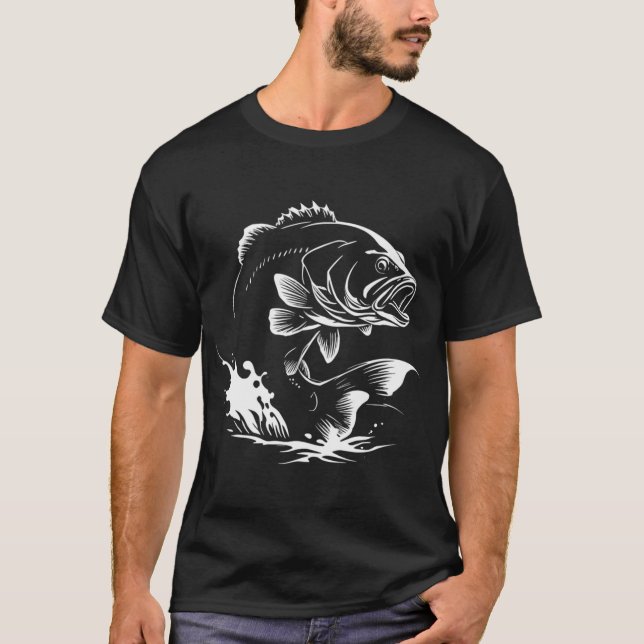 T-shirt Pêche au black bass (Devant)