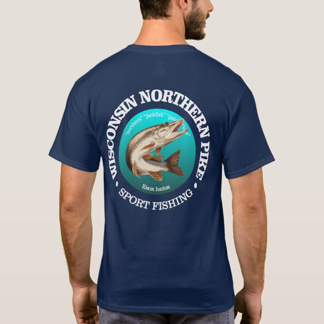 T-shirt Pêche au brochet dans le Wisconsin (Dos)
