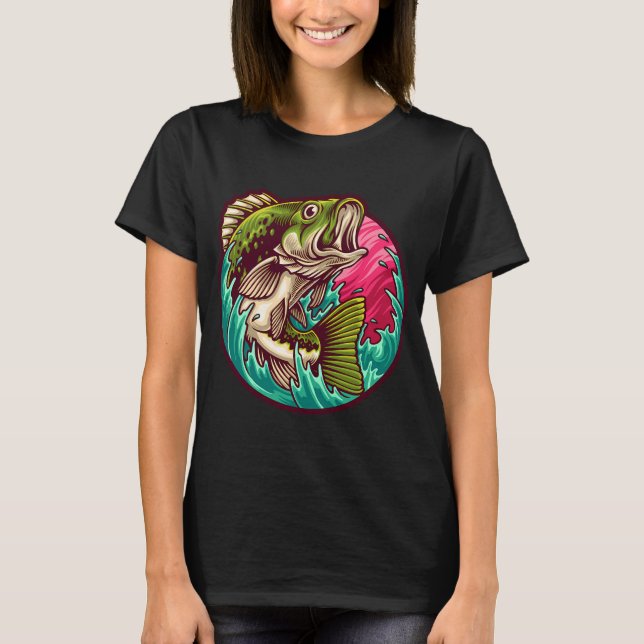 T-shirt Pêche au gros bass (Devant)