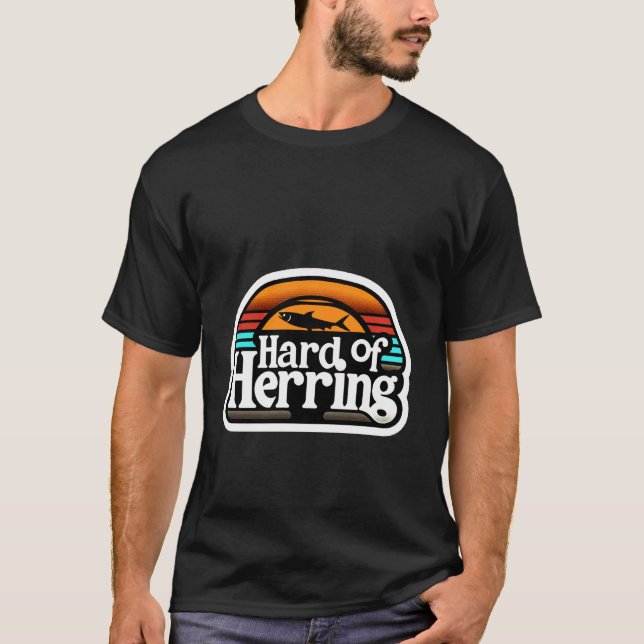 T-shirt Pêche au hareng difficile Pun pêcheur à la ligne H (Devant)