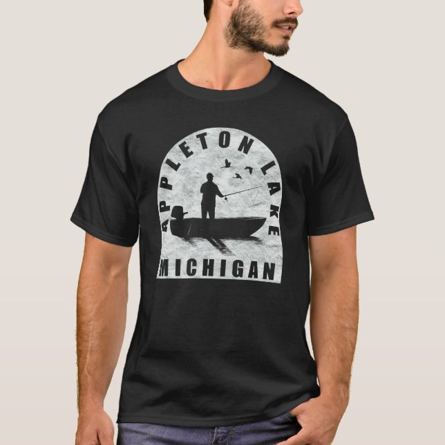 T-shirt Pêche au lac Appleton Michigan (Devant)
